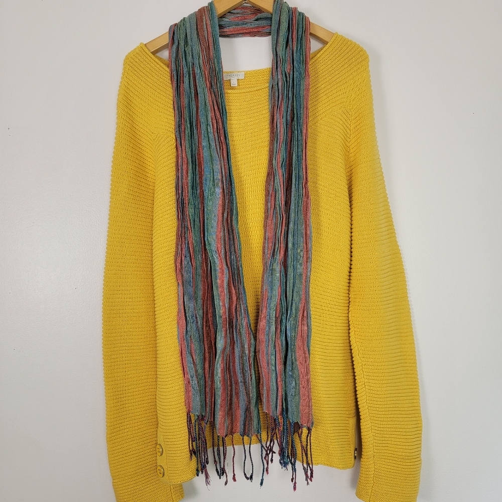 Mix Nouveau Multicolor Striped Rayon Scarf Earth Tones 68" X 22"